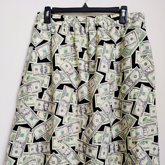 Size large money print skirt elastic waist - Picture 1 of 3